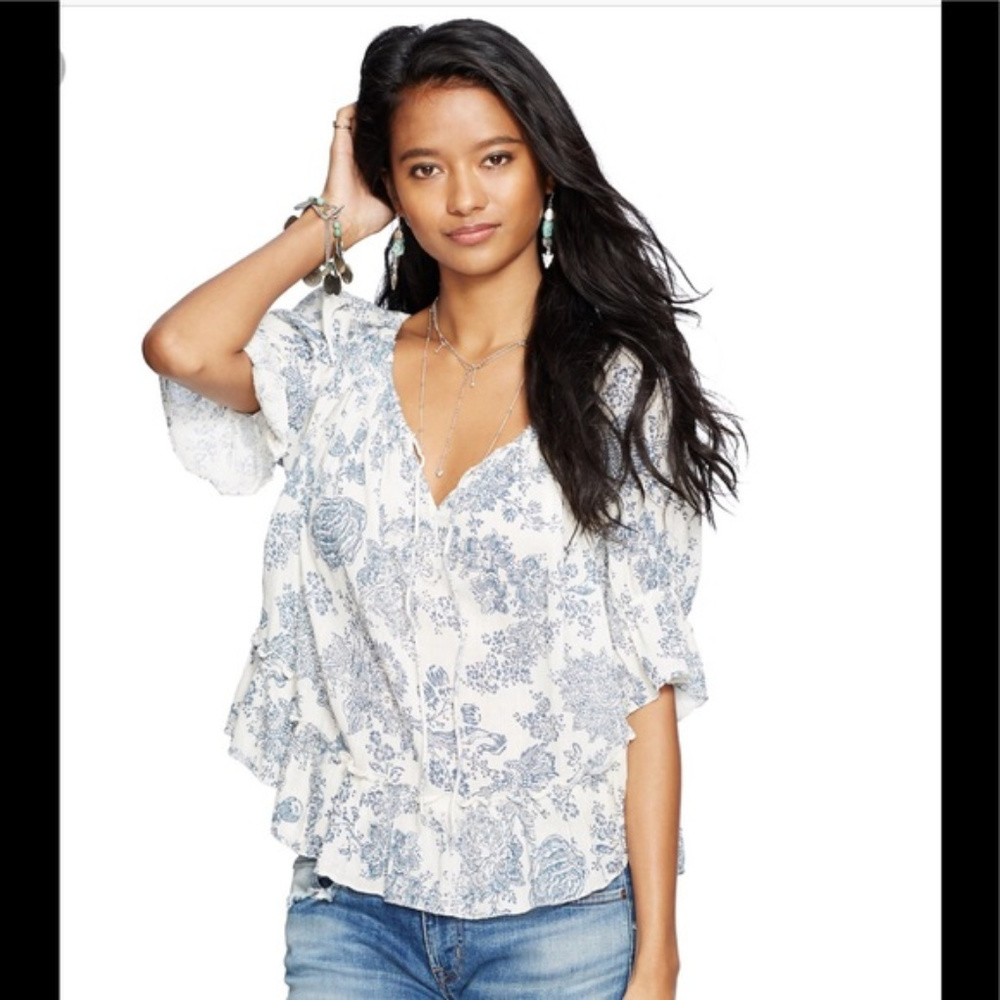 Cotton Gauze Boho Blouse by Ralph Lauren in Medium
